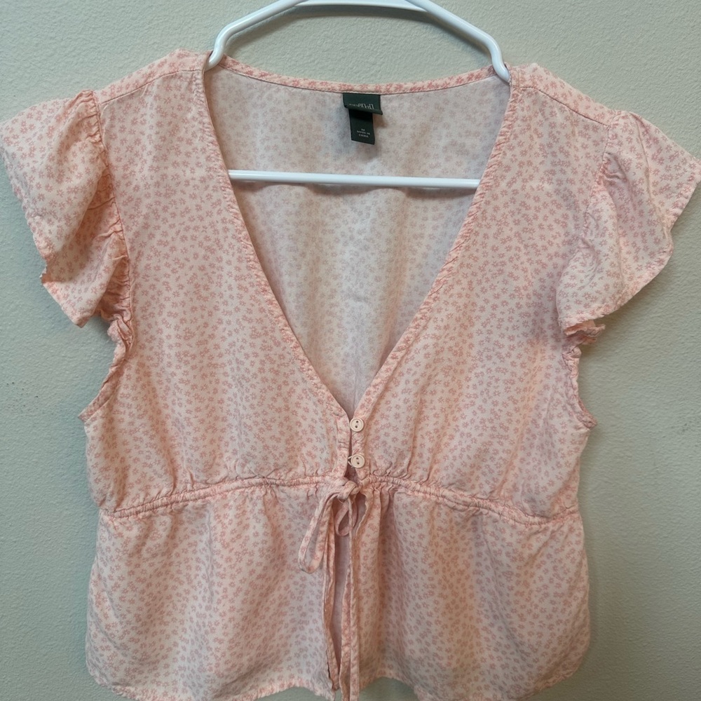 Wild Fable Light Pink Patterned Top